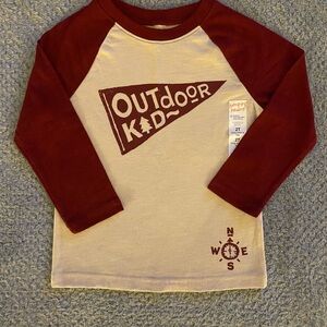 Jumping Beans Maroon and Cream Outdoor Kid Tee